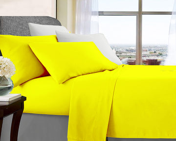 NNEDSZ ultra soft microfibre sheet set king single yellow