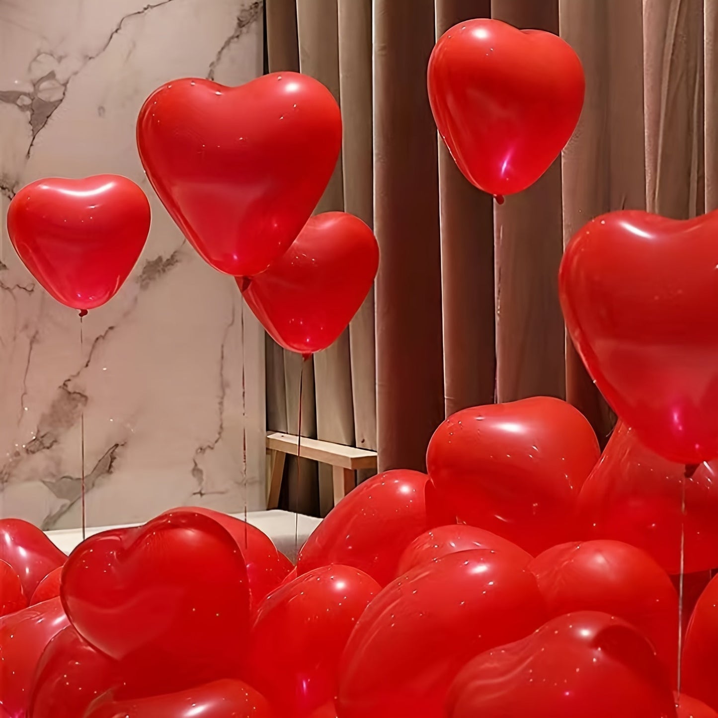 NNETM Set of 20 Red Heart Balloons 25cm