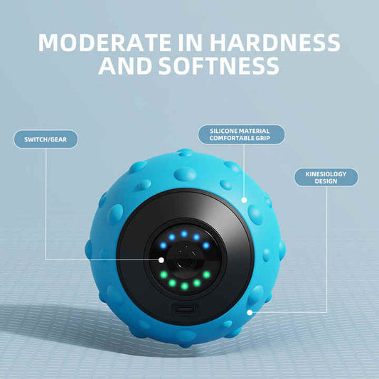NNEDSZ Blue Vibrating Massage Ball - Deep Tissue Muscle Relaxation & Recovery Tool - Portable Electric Massager with USB Rechargeable Design